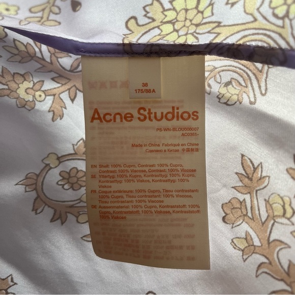 ACNE STUDIOS FLUID MIXED PRINT BLOUSE - Picture 2 of 4